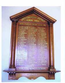 Photograph, Greensborough District Honour Roll, 1914-1918