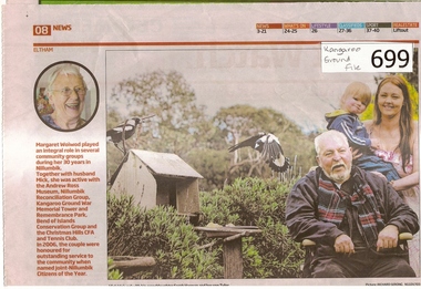 Newspaper clipping, Diamond Valley Leader, A Life Worth Celebrating, 12/09/2012