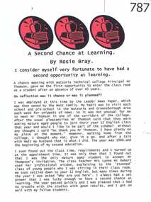 Memoirs, Rosalie Bray, A Second Chance at Learning, 1988-1991