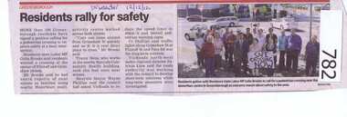 Newspaper clipping, Diamond Valley Leader, Residents rally for safety, 12/12/2012
