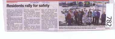 Newspaper clipping, Diamond Valley Leader, Residents rally for safety, 12/12/2012