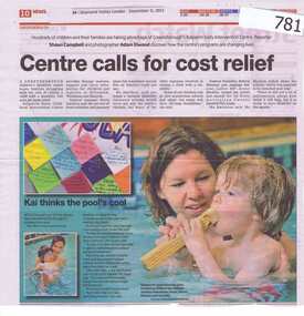 Newspaper clipping, Diamond Valley Leader, Centre calls for cost relief, 05/12/2012