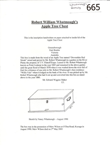 Article, Robert William Whatmough's Apple Tree Chest, 1880_