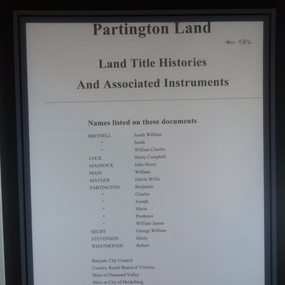 Folder of Documents, Partington land: Land Title Histories and Associated Instruments, 1826o