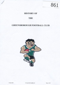 Book, History of the Greensborough Football Club, 1893-2012