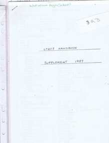 Handbook, Watsonia High School Staff Handbook: supplement 1987, 1987_