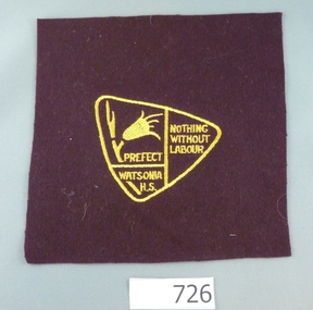 School badge, Prefect's pocket, Watsonia High School, 1980s