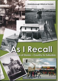 Book, As I Recall: a collection of stories - country to suburbia, 2013_