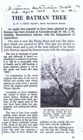 Article, Victorian Horticultural Digest, The Batman Tree: by W .A. Rolfe, 1966_04