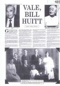 Newspaper Clipping, Diamond Valley News, Vale, Bill Huitt: by Linley Hartley, 06/08/1985
