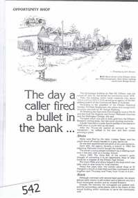 Article, Shire of Eltham, The day a caller fired a bullet in the bank, 1949_
