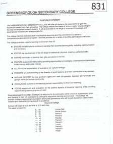 Document, Greensborough Secondary College Documents 1990. Gr8750, 1990_