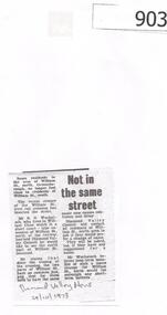 Newspaper Clipping, Diamond Valley News, Not in the same street, 24/10/1978