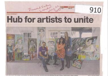 Newspaper Clipping, Diamond Valley Leader, Hub for artists to unite, 22/05/2013