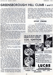 Article, Greensborough Hill Climb 1 and 2, 1946, 17/6/1946