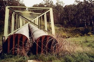 Photograph - Digital Image, Dual pipes: Aqueduct Greensborough, 2000c