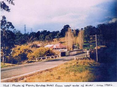 Photograph - Digital image, Plenty Bridge Hotel from west side of river, 1950s