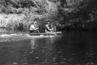 Photograph - Digital image, Two men canoeing on the Plenty River in 1937, 1937_