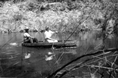 Photograph - Digital image, Couple canoeing on the Plenty River in 1937, 1937_