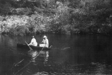 Photograph - Digital image, Two women boating on the Plenty River in 1937, 1937_