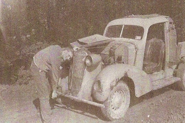Photograph - Digital image, Loyola 2 [Seminarian with car] 1934, 1934_