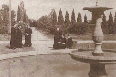 Photograph - Digital image, Loyola Seminary 8 [Seminarians in Garden] 1934, 1934_