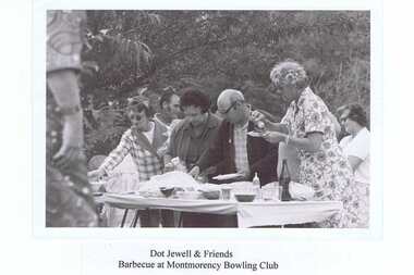 Photograph - Digital Image, Dot Jewell and friends - BBQ at Montmorency Bowling Club, 1970s