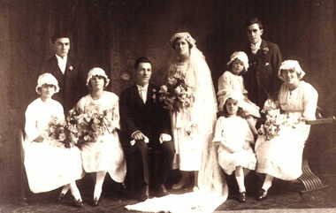 Photograph - Digital image, Barnett family 1921: wedding of Leslie Barnett to Lily Rose, 1921_