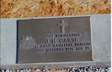 Photograph - Digital Image, Grave of John Huxley Carse, Greensborough Cemetery, 02/10/1926