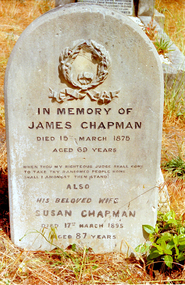 Photograph - Digital Image, Grave of James Chapman and Susan Chapman at Greensborough Cemetery, 15/03/1875