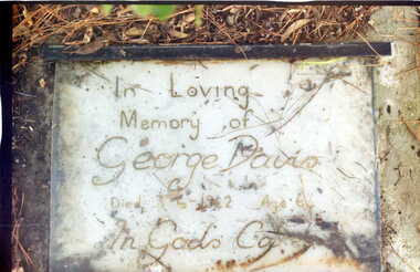 Photograph - Digital Image, Grave of  George S Davis, Greensborough Cemetery, 03/06/1942