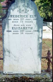 Photograph - Digital image, Grave of Frederick and Elizabeth Ely , Greensborough Cemetery, 15/07/1915