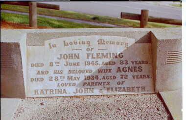 Photograph - Digital Image, Grave of John Fleming, Greensborough Cemetery, 08/06/1945