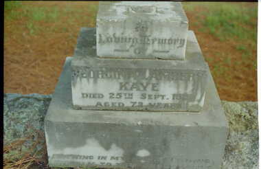 Photograph - Digital Image, Grave of Georgina L. Kaye at Greensborough Cemetery, 25/09/1925