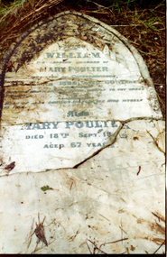 Photograph - Digital Image, Grave of William Poulter and Mary Chapman Poulter, Greensborough Cemetery [damaged headstone], 13/03/1888