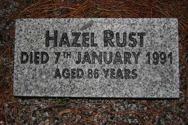 Photograph - Digital Image, Grave of Hazel Rust, Greensborough Cemetery, 07/01/1991