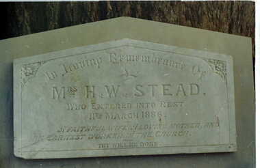 Photograph - Digital image, Grave of Mrs H. W. Stead, Greensborough Cemetery, 11/03/1886