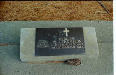 Photograph - Digital Image, Grave of William J Thompson, Greensborough Cemetery, 17/09/1935
