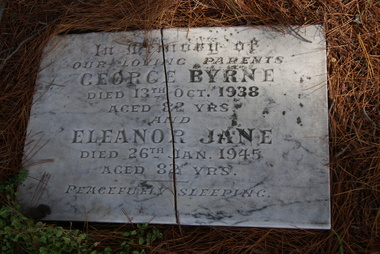Photograph - Digital Image, Grave of George Byrne and Eleanor J Byrne, Greensborough Cemetery, 13/10/1938
