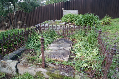 Photograph - Digital Image, Grave of William Poulter and Mary Chapman Poulter, Greensborough Cemetery [damaged headstone], 13/03/1888