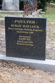 Photograph - Digital image, Grave of Susan Haylock Poulter, Greensborough Cemetery, 20/07/1886