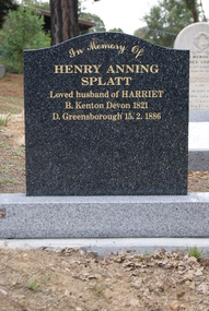 Photograph - Digital Image, Grave of Henry Anning Splatt at Greensborough Cemetery, 17/11/1886