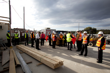 Photograph - Digital image, Watermarc under construction: Visitor group outside, 18/05/2012