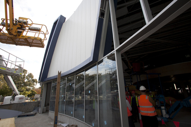 Photograph - Digital image, Watermarc under construction: Exterior view, windows, 18/05/2012