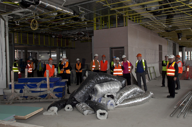 Photograph - Digital image, Watermarc under construction: Visitors group [informal], 18/05/2012