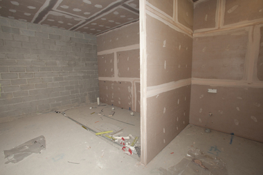 Photograph - Digital image, Watermarc under construction: Interior, possibly change rooms, 18/05/2012