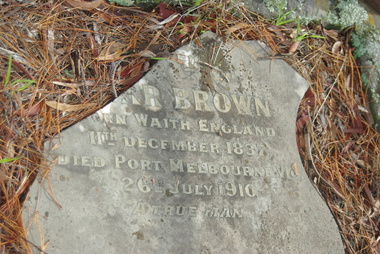 Photograph - Digital Image, Grave of Carr Brown, Greensborough Cemetery, 26/07/1910