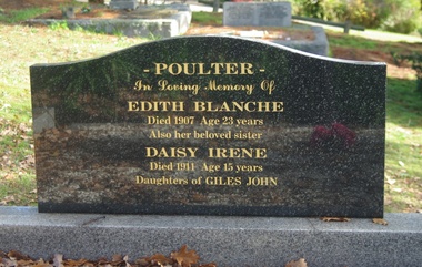 Photograph - Digital Image, Grave of Edith Poulter and Daisy Poulter, Greensborough Cemetery, 1907_