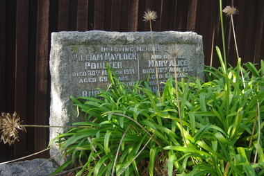Photograph - Digital Image, Grave of William Haylock Poulter and Mary Alice Poulter, and their children Ruby O. Poulter and James W. Poulter, Greensborough Cemetery, 30/03/1934
