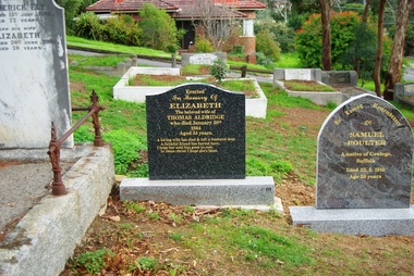 Photograph - Digital Image, Graves of Elizabeth Aldridge and Samuel Poulter, Greensborough Cemetery, 30/01/1864